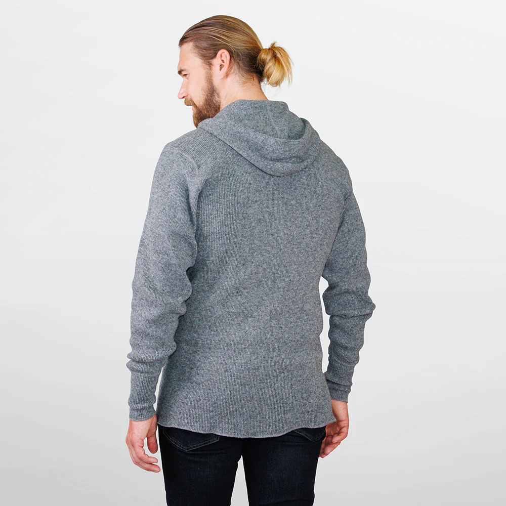 Heavy Weight Wool Henley with Hood - Image 6