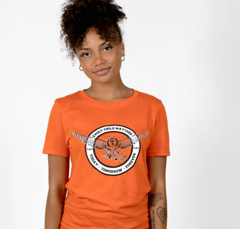 Muin X Stanfield's Adult Orange T-Shirt - EVERY CHILD MATTERS "OWL" - Image 3