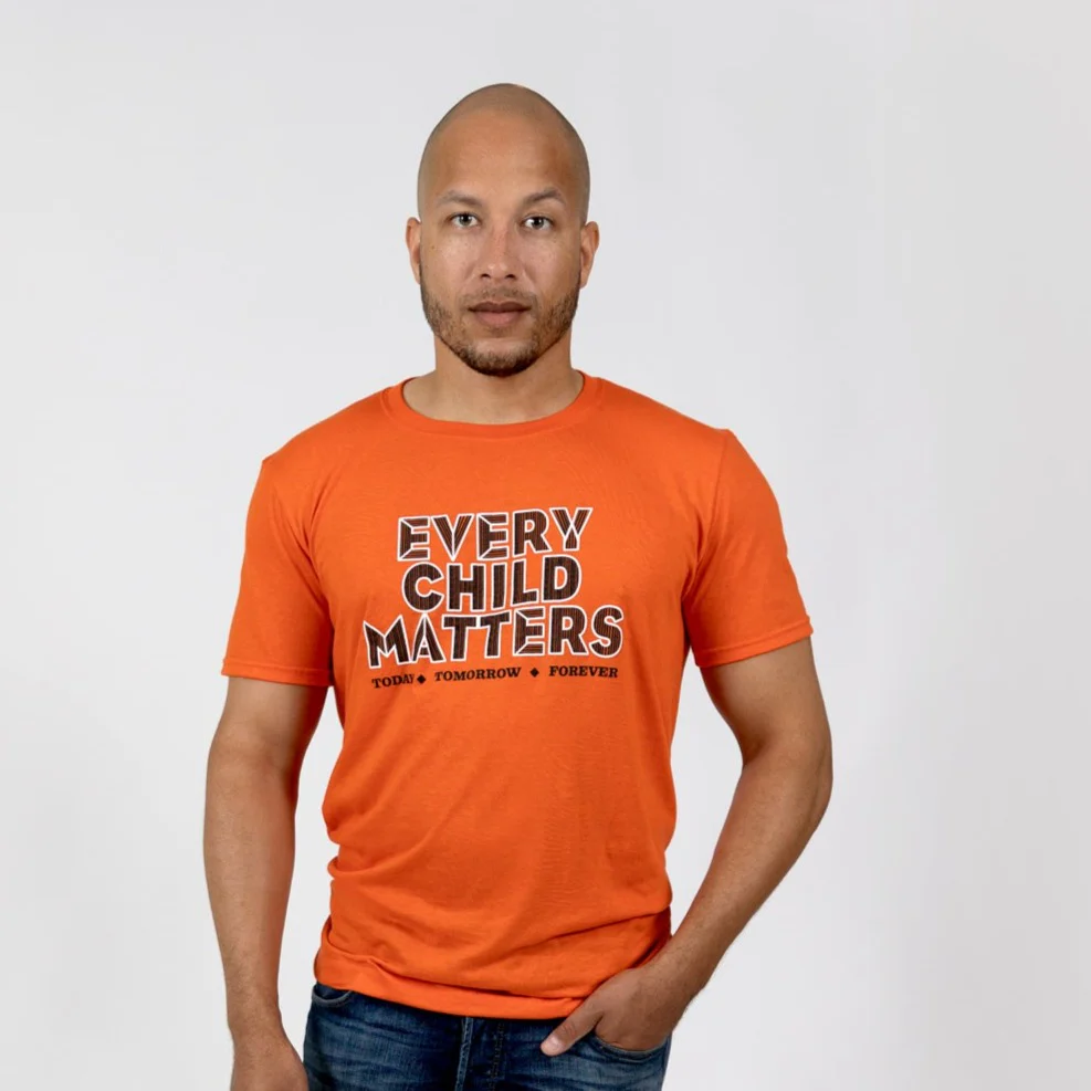 Muin X Stanfield's Adult Orange T-Shirt - EVERY CHILD MATTERS "QUILL" - Image 3
