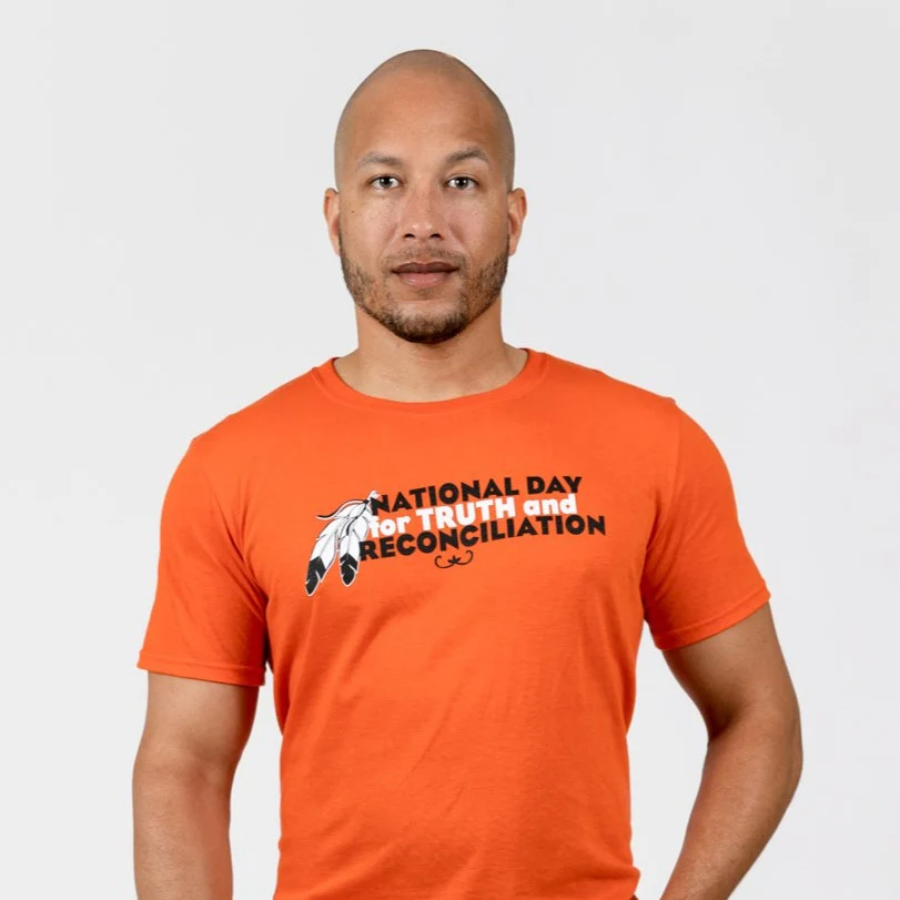 Muin X Stanfield's Adult Orange T-Shirt - NATIONAL DAY FOR TRUTH AND RECONCILIATION "FEATHERS" - Image 3