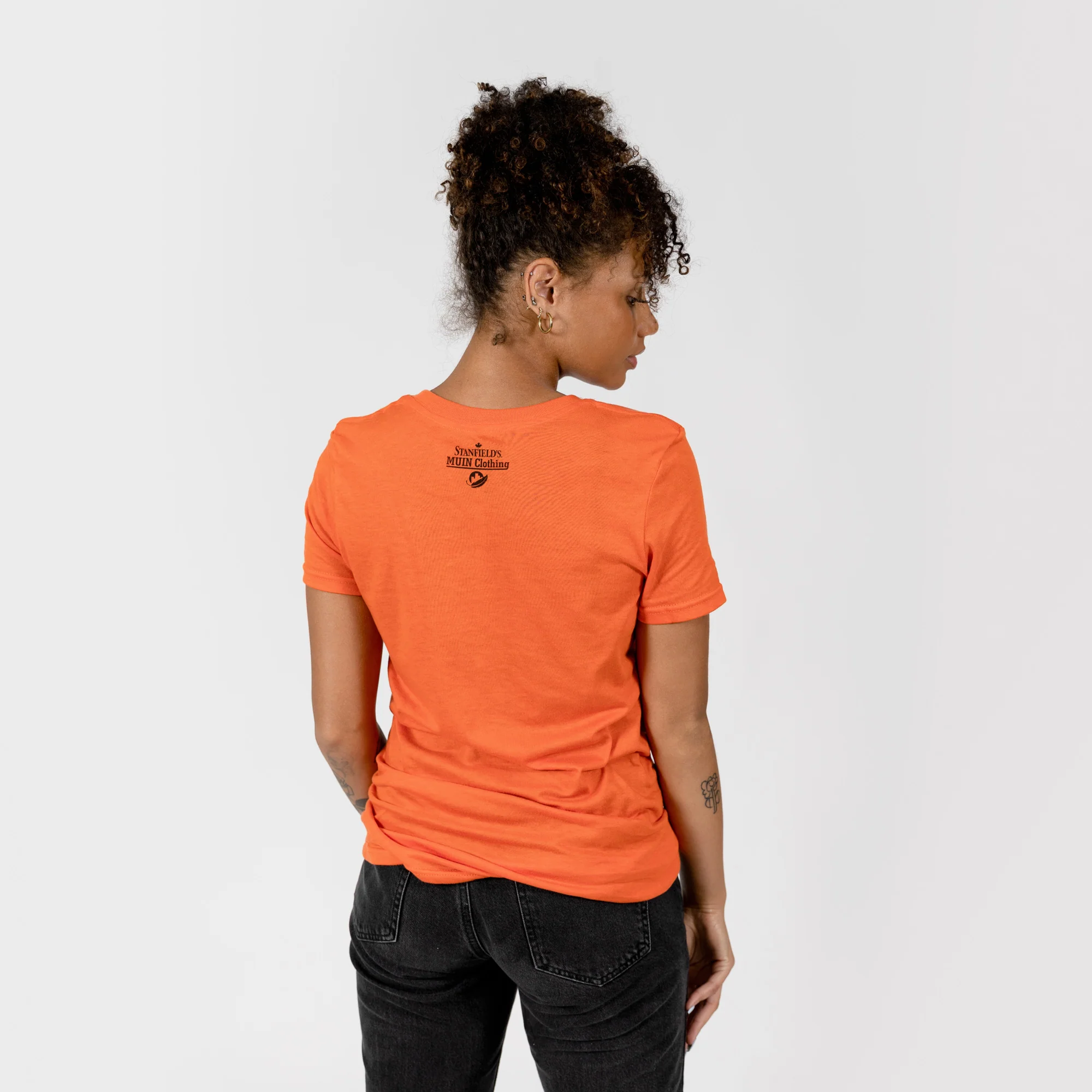 Muin X Stanfield's Adult Orange T-Shirt - NATIONAL DAY FOR TRUTH AND RECONCILIATION "FEATHERS" - Image 4