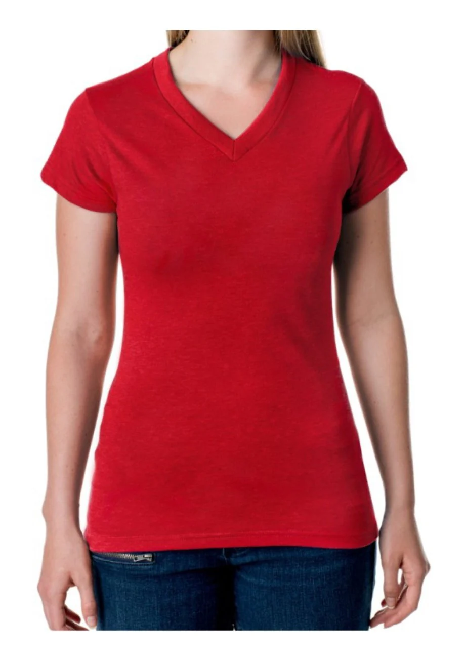 Women's Basic Short Sleeve V-Neck T-Shirt - Image 11