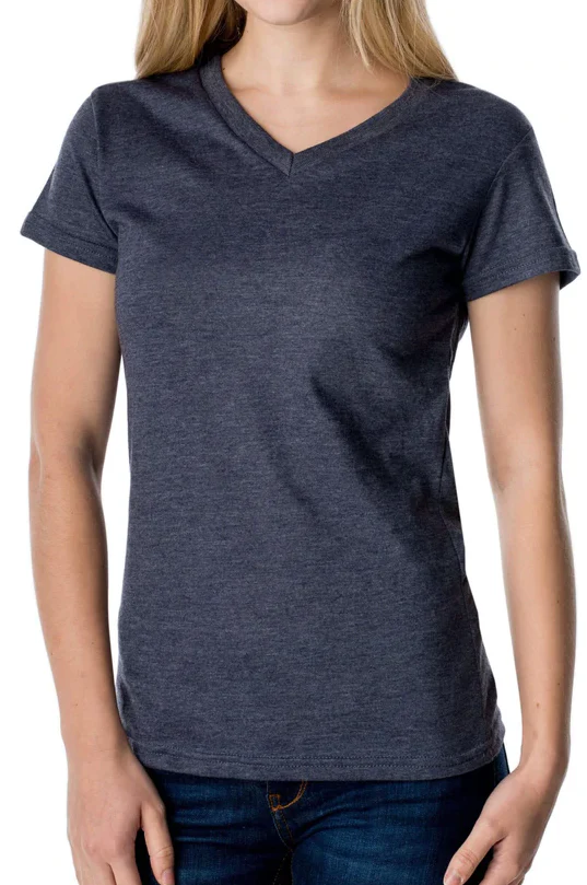 Women's Basic Short Sleeve V-Neck T-Shirt - Image 4