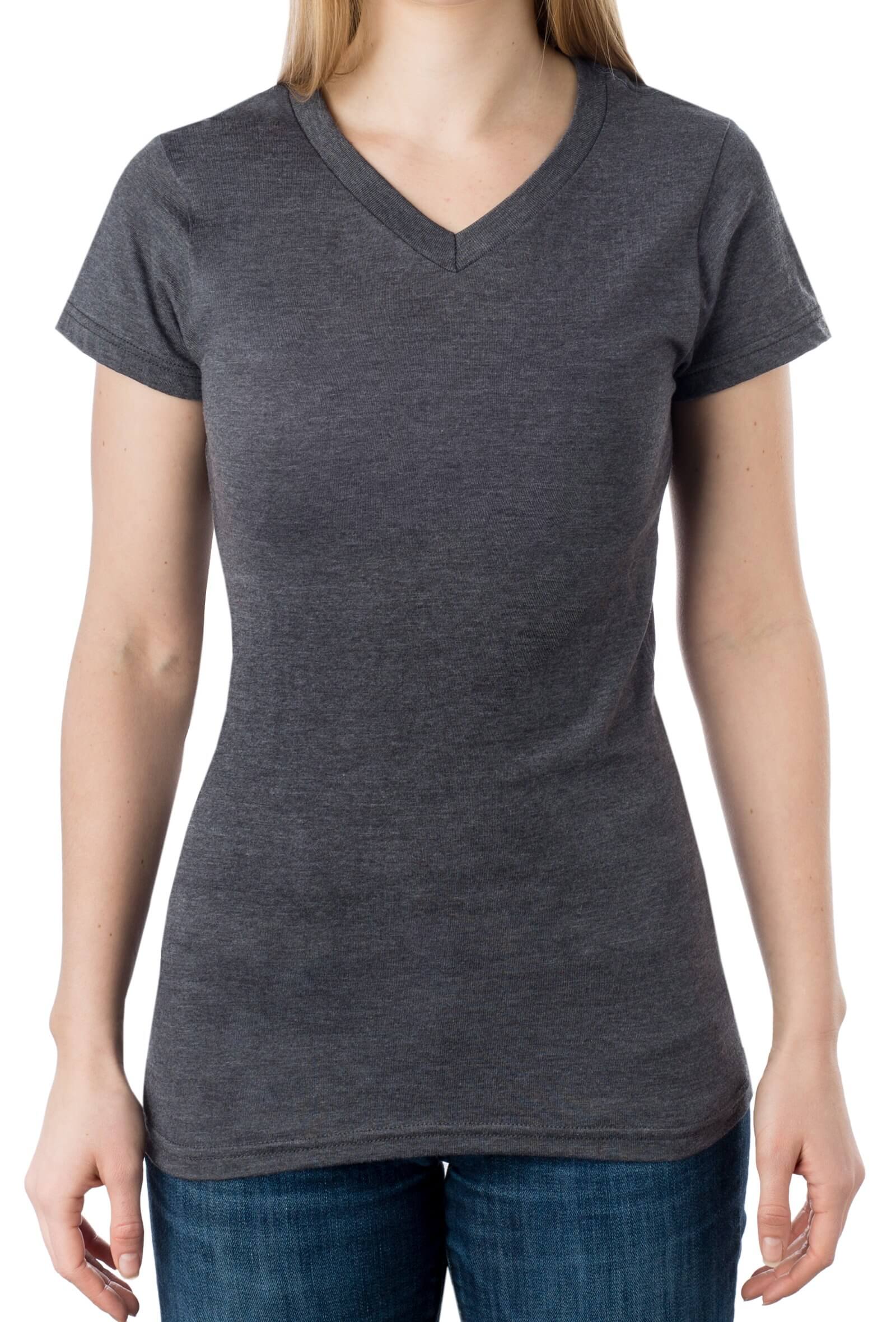 Women's Basic Short Sleeve V-Neck T-Shirt - Image 6