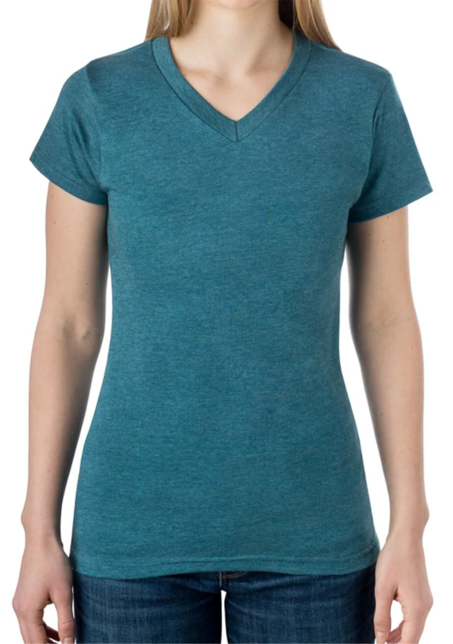 Women's Basic Short Sleeve V-Neck T-Shirt - Image 8